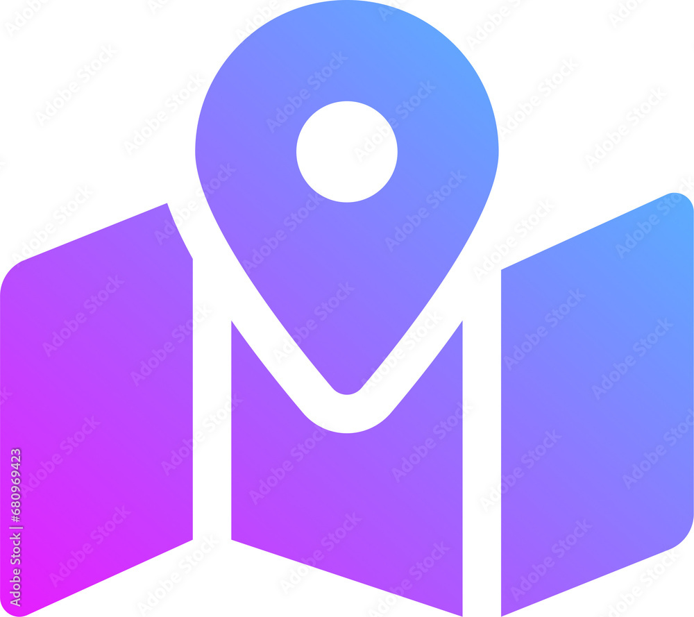 Purple Gradient Map Icon Purple Gradient Map Icon