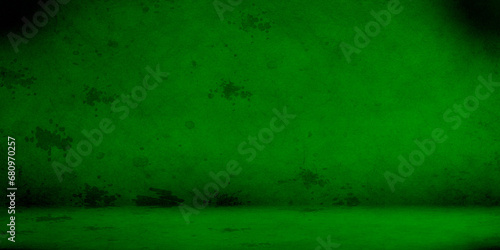 grunge green background with rays, Green textured concrete wall