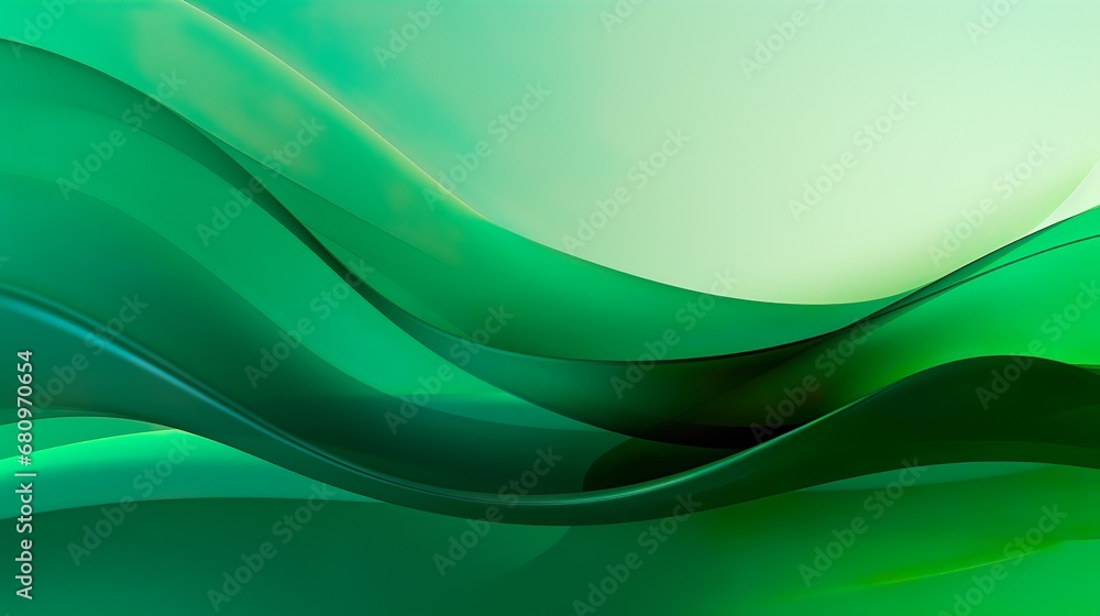Obraz premium Abstract polygonal waves green background