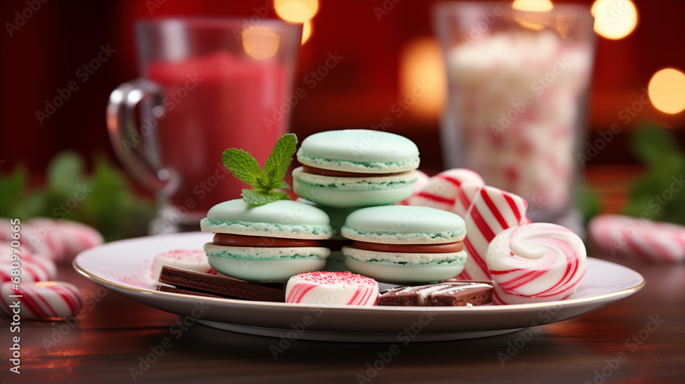 Peppermint Macaron Dessert Spread Peppermint Macaron Dessert Spread