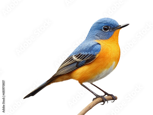 Blue-fronted Redstart bird isolated on transparent or white background, png © Medard