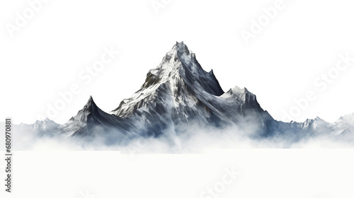Snow capped mountains isolated on transparent or white background, png © Medard