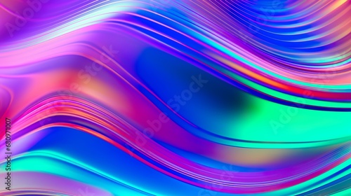Iridescent chrome wavy gradient abstract background  ultraviolet holographic foil texture  liquid surface  ripples  metallic reflection.