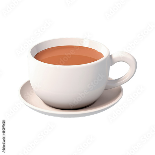 Coffee cup with a saucer, icon isolated on transparent or white background, png
