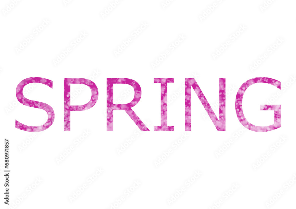 SPRING（春）の文字イラスト