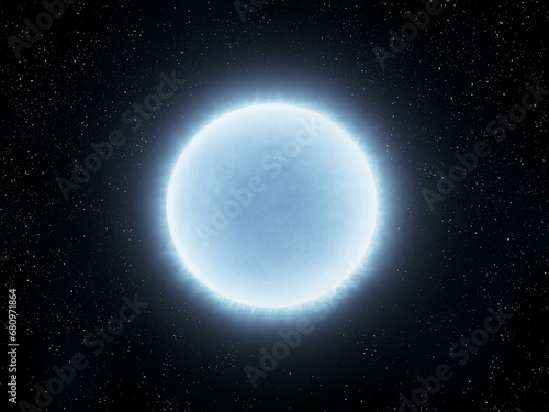 Sirius star in outer space. The blue giant closest to the Sun isolated on a black background. photo