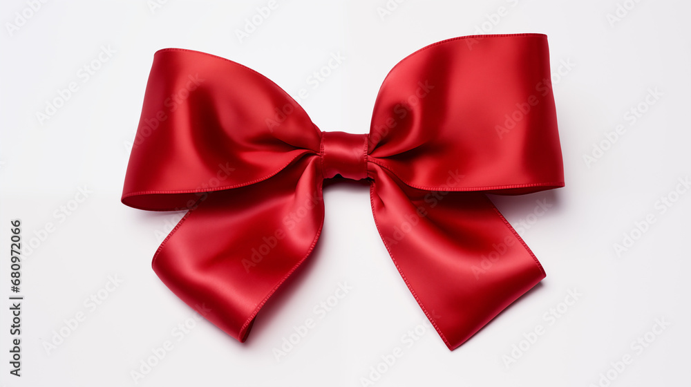 Red Festive Ribbon on Isolated White Background Red Festive Ribbon on Isolated White Background