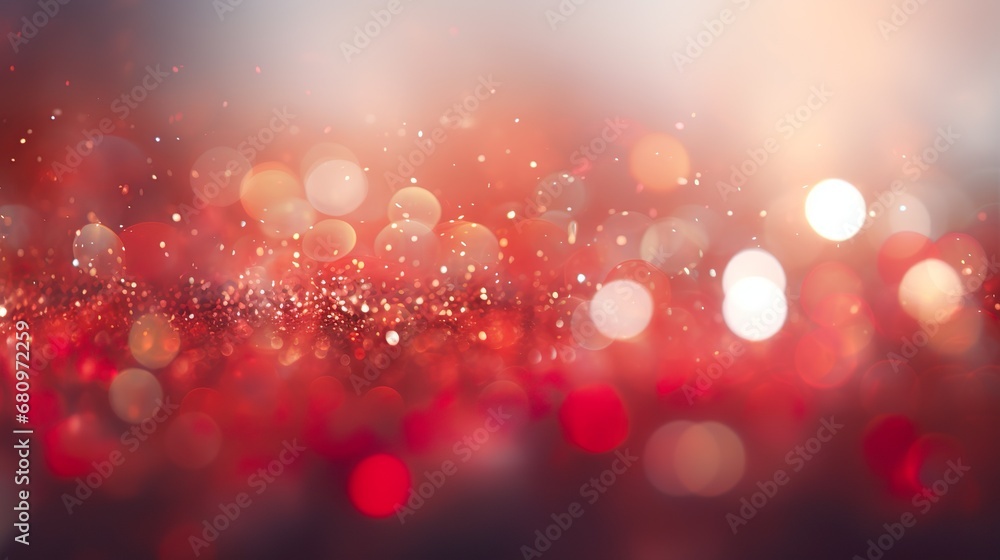 red glitter lights sparkle dust textured effect horizontal bright vibrant red color - obrazy, fototapety, plakaty 