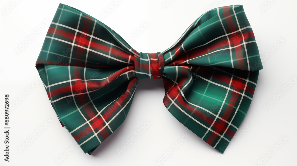Green Plaid Festive Bow