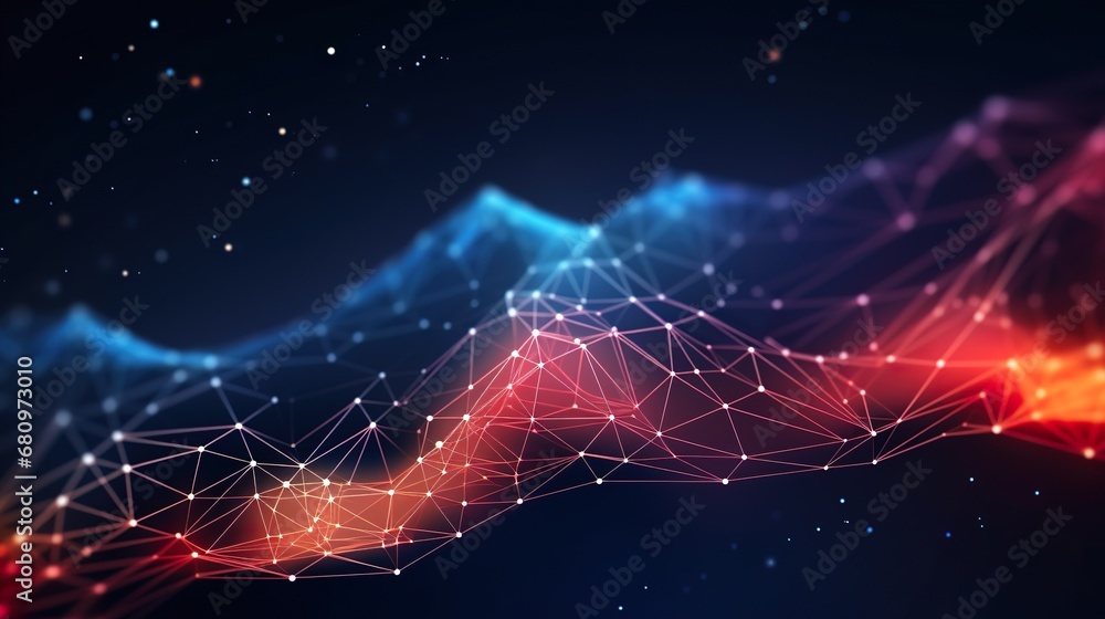 Fototapeta premium Futuristic technology abstract background with lines for network, big data, data center, server, internet, speed. Abstract neon lights into digital technology tunnel.