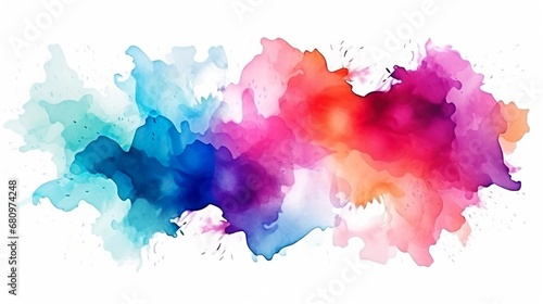 Watercolor colorful splash stripe On a white background