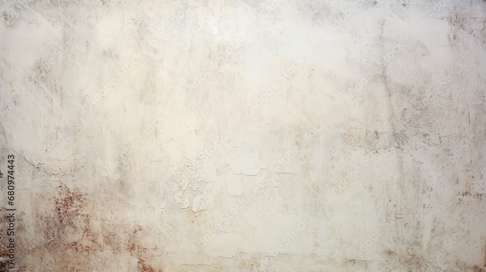 White grunge background texture, old cement wall design with vintage peeling paint and rust spots - obrazy, fototapety, plakaty 
