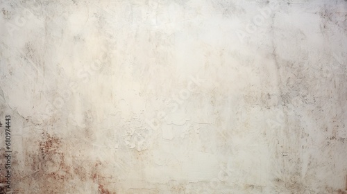 White grunge background texture, old cement wall design with vintage peeling paint and rust spots photo