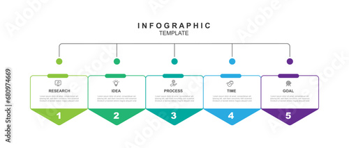 Infographic template vector element with 5 step or options 