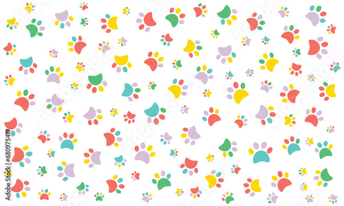 Animal footstep colorful png pattern