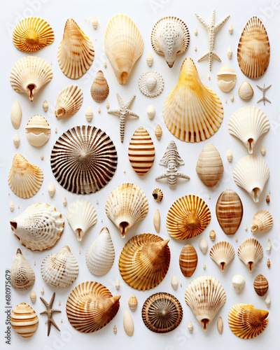 Nautical Shell Selection Isolated on White