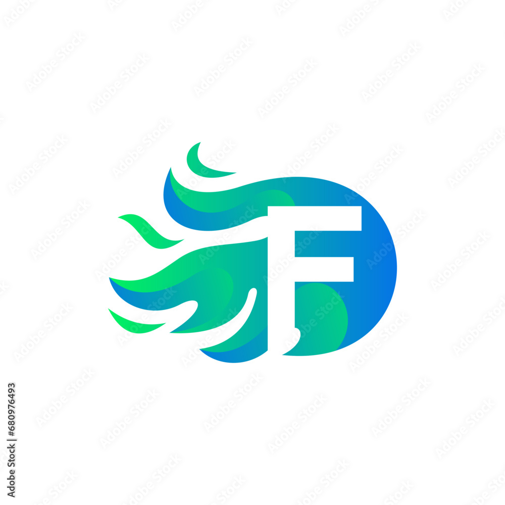 Naklejka premium Letter F logo or symbol template design