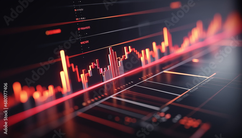 Red Financial Candlestick Chart