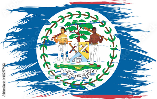 Belize State Flag Abstract Shape