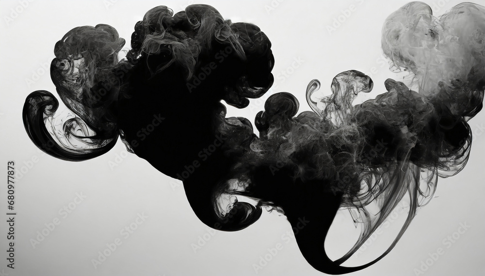 abstract black puffs of smoke swirl overlay on transparent background pollution royalty high quality free stock png image of abstract smoke overlays on white background black smoke swirls fragments - obrazy, fototapety, plakaty 