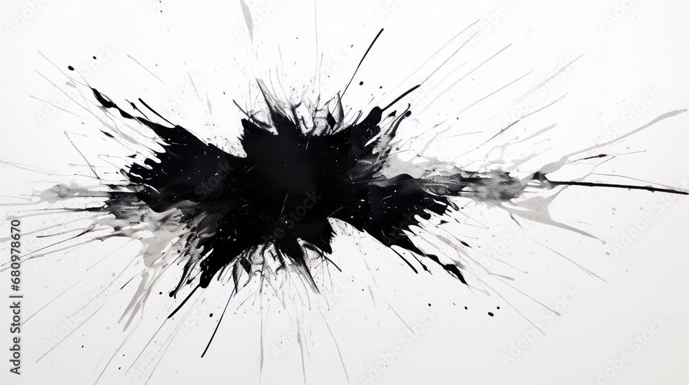 An abstract paint splatter frame in black and white An abstract paint splatter frame in black and white