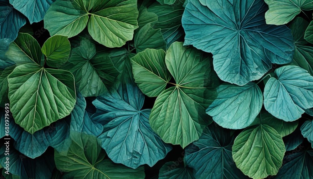 Vibrant green Jungle Leaves