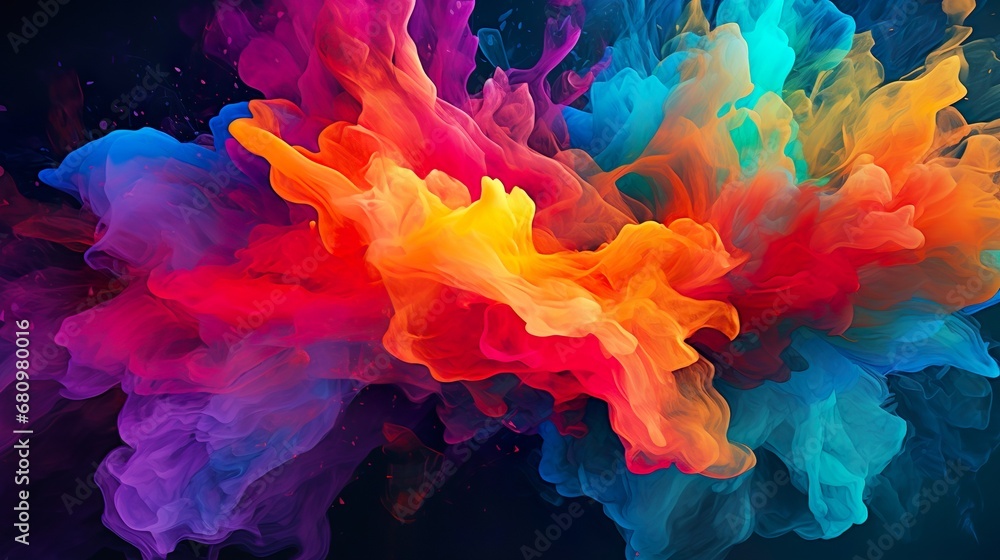attractive Colorful paint splash. Isolated design element on the transparent background.