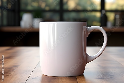 A mockup with a plain white coffee mug