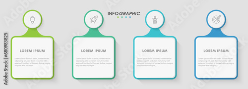 Business infographic design template and 4 icons and options or steps. Can be used for presentation, banner or info graph.