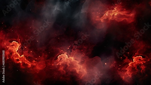 Black and red smoky and fire sparks background. flame dust