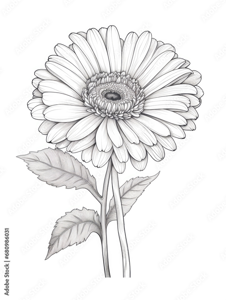 Gerbera Coloring book page Gerbera Coloring book page