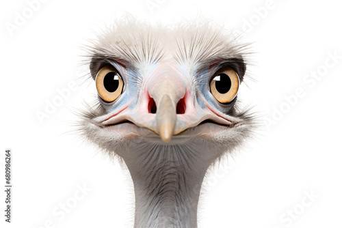 Majestic Ostrich White Isolation on a transparent background