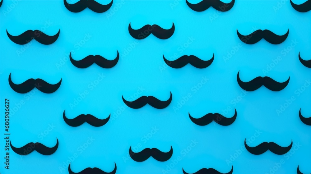 Blue moustache pattern on a blue background prostate cancer awareness month. Blue moustache pattern on a blue background prostate cancer awareness month.