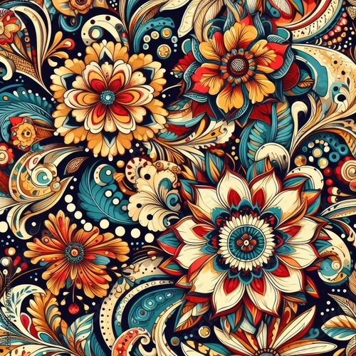 seamless pattern with flowers