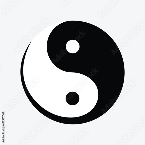 yin yang symbol on white photo