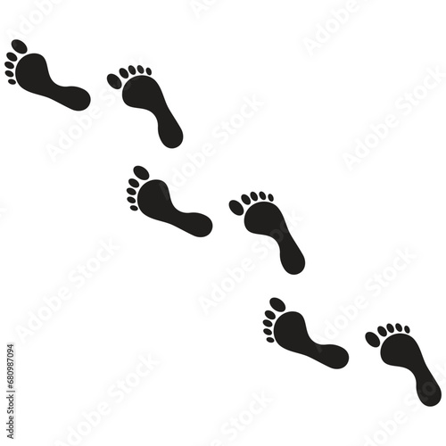 foot prints vector, foot pathway