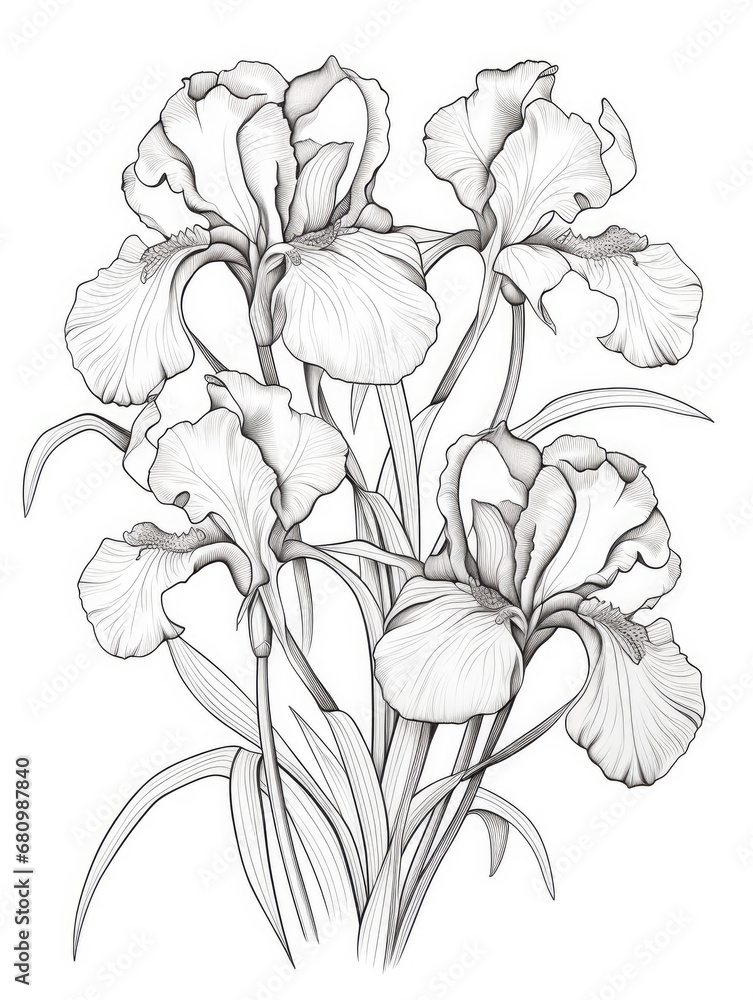 Iris Coloring book page