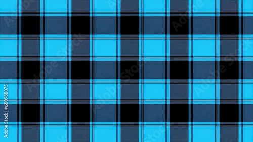 Light Blue and Black Buffalo Check Plaid Seamless Pattern - Classic style flannel plaid