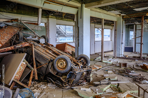 東日本大震災遺構　宮城県気仙沼市　Great East Japan Earthquake remains. Miyagi Pref, Kesennuma City. photo