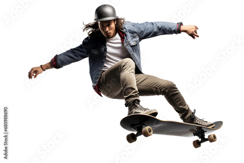 High-Flying Skateboard Maneuver on a transparent background