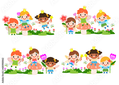 Wallpaper Mural little fairy clipart, Cute beautiful little winged fairies Torontodigital.ca