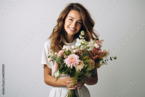 花束を持つ女性 photo
