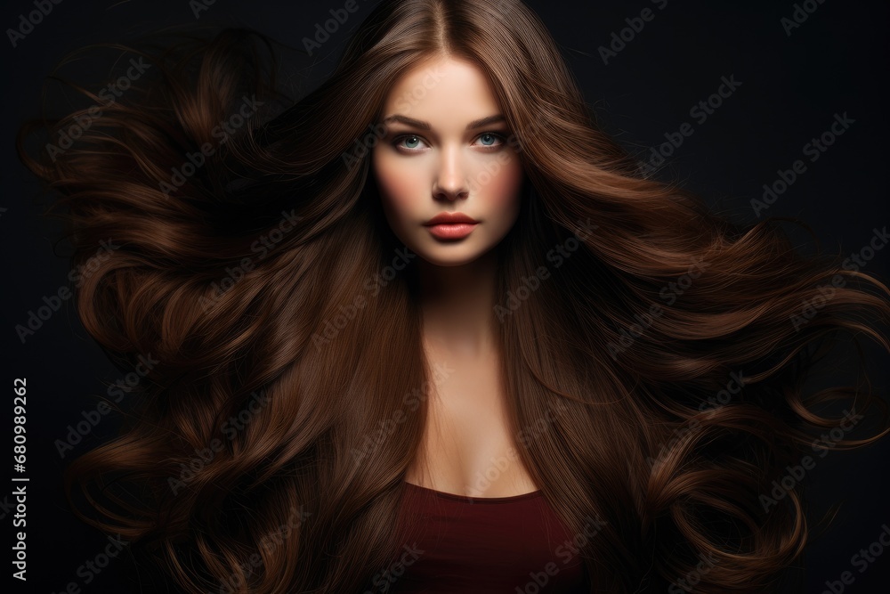 A Captivating Beauty With Flowing Brown Locks