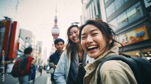 東京観光中のアジア人の友達 photo