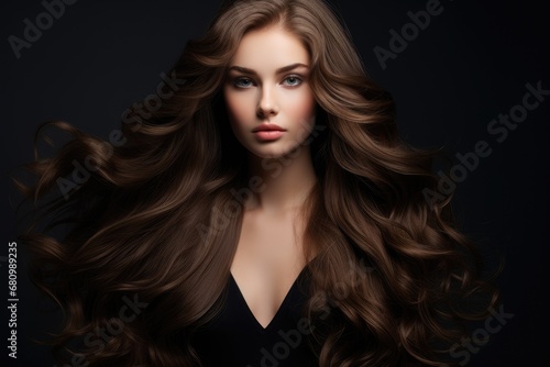 A Captivating Beauty with Luxurious Brown Locks