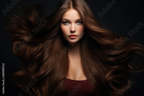 A Captivating Beauty With Flowing Brown Locks