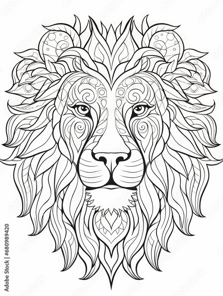 Lion animal Coloring book page Lion animal Coloring book page
