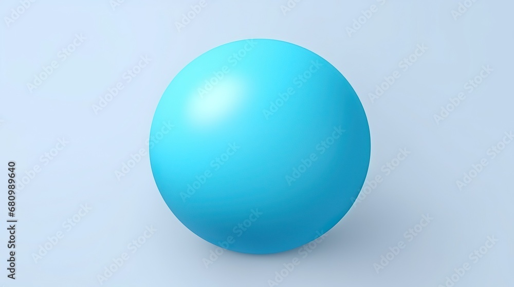 Obraz premium Blue glossy ball illustration isolated on white background with cold colors samples.