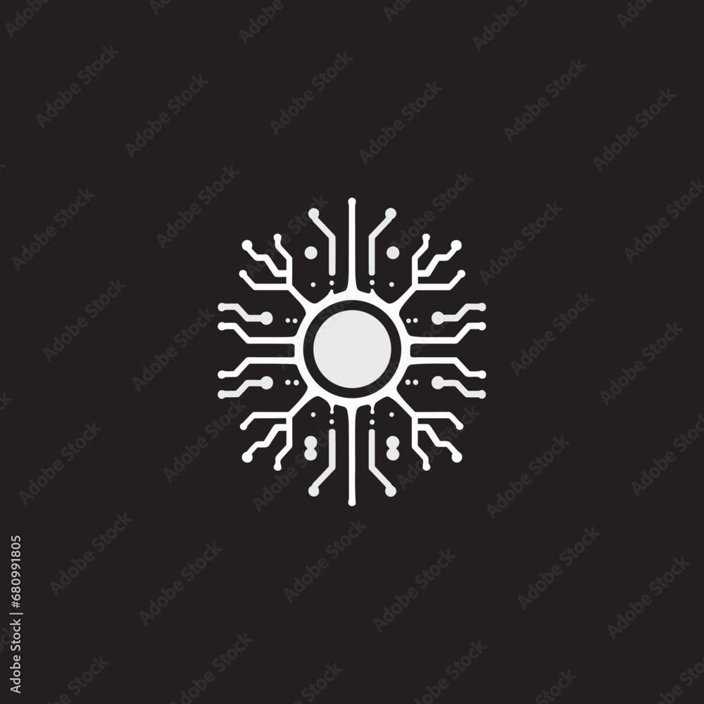 Fototapeta premium AI circuit logo flat vector design