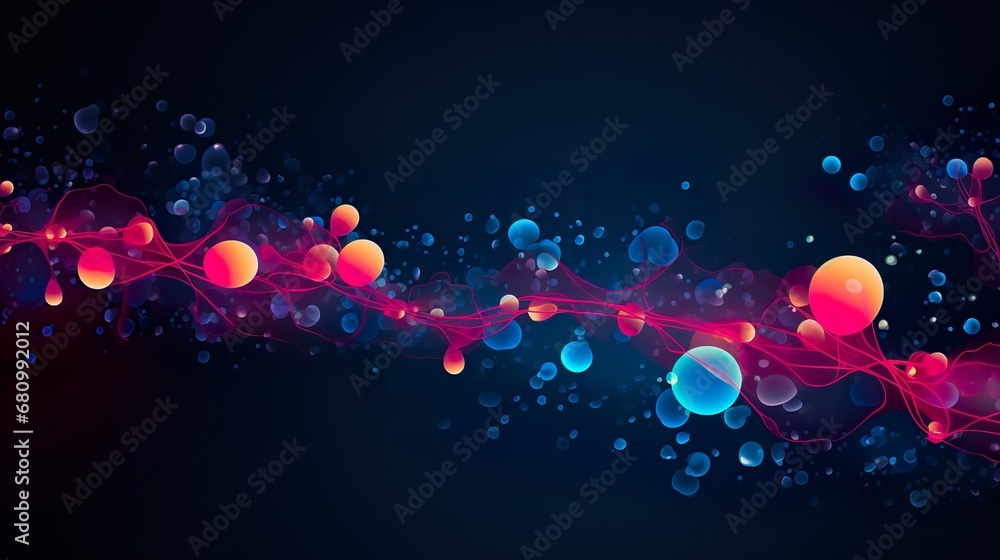 © Damerfie - Bubbled abstract vector fluid particle flow nano metamorphosis glow